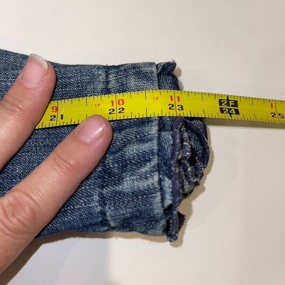 Tommy Hilfiger Vintage Denim Jacket Cropped Scalloped Puff Sleeve M - Picture 11 of 15